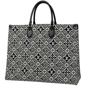 Louis Vuitton On the Go Shoulder Bag Monogram Jacquard Tote Black